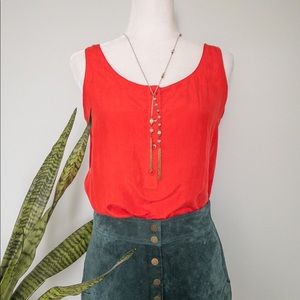 100% Silk red Tank